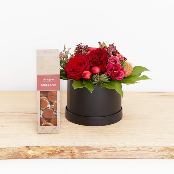 Den hyggelige julehilsen med kirsebær karameller